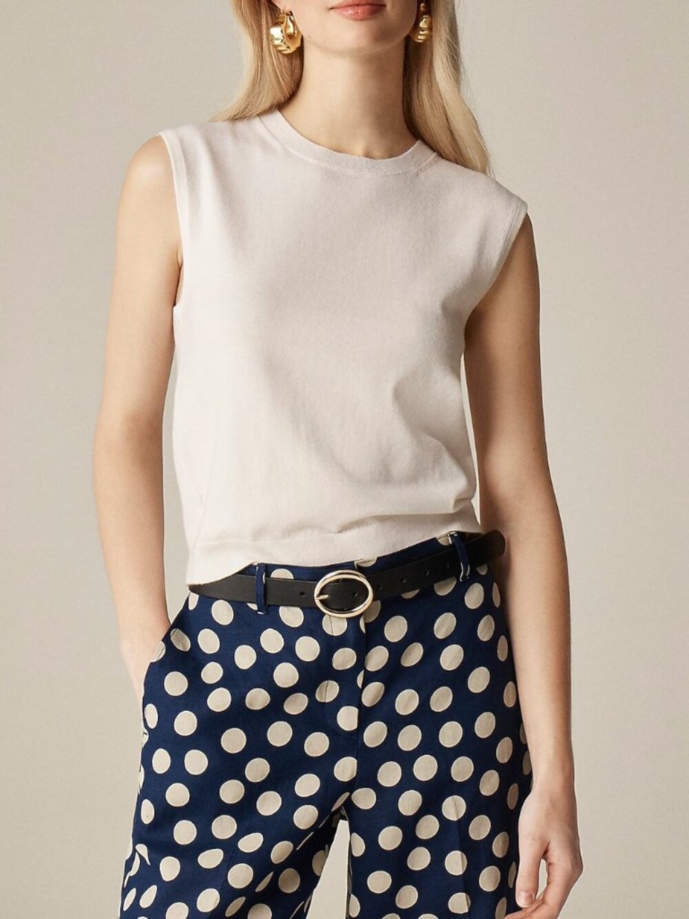 J. Crew Women's Size M Featherweight Cashmere Blend Snow Sweater Shell NEW CB833